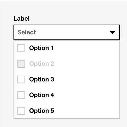 disabled-option concept on a Combobox component in Boosted.