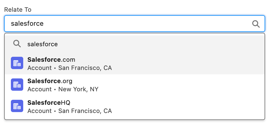 custom-select-option concept on a Combobox component in Lightning Design System.