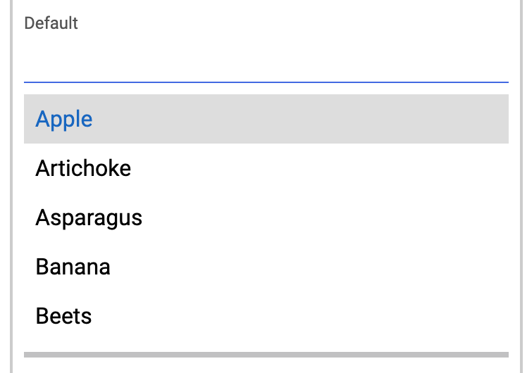 default concept on a Combobox component in Lion.