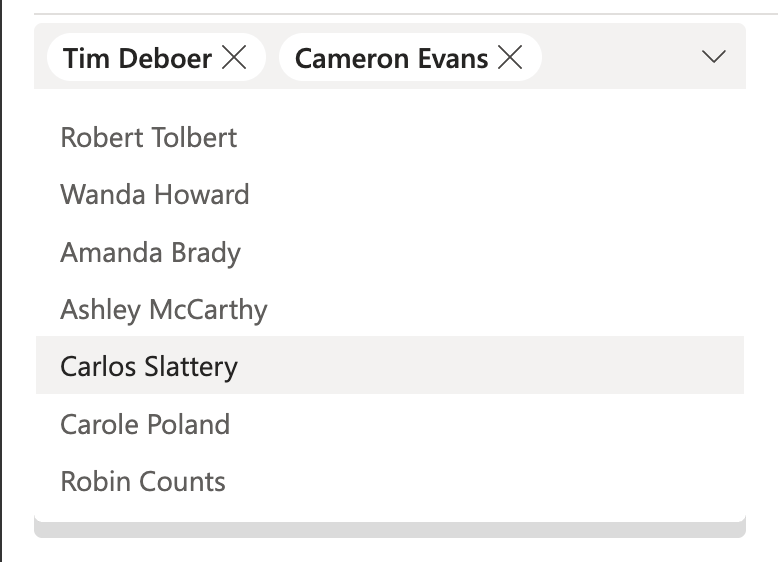 multiple concept on a Combobox component in Stardust UI.