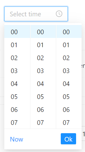 date-time picker concept on a Popup component in Ant Design.