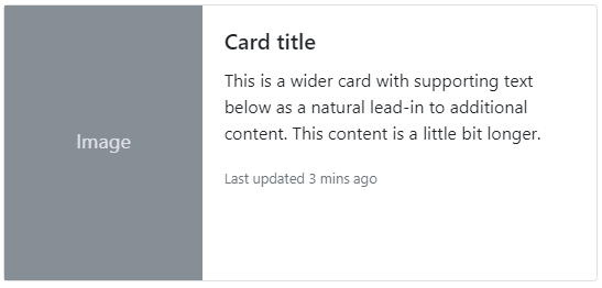 horizontal concept on a Card component in Bootstrap.