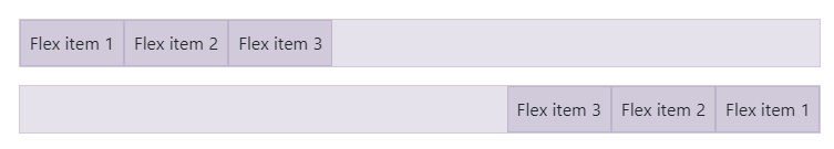 direction concept on a Flex component in Bootstrap.
