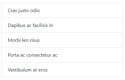 surface concept on a List component in Bootstrap.