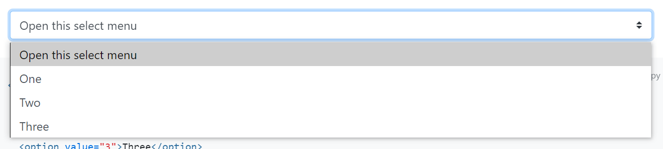 select concept on a Popup component in Bootstrap.