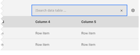 filtering concept on a Table component in Carbon Design System.