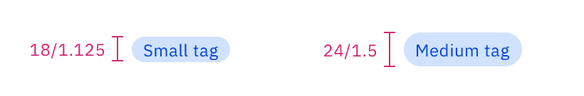 size concept on a Tag component in Carbon Design System.