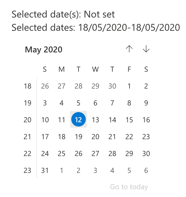 weeknumber concept on a Datepicker component in UI Fabric.