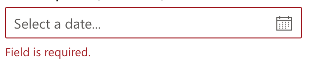required concept on a Datepicker component in UI Fabric.