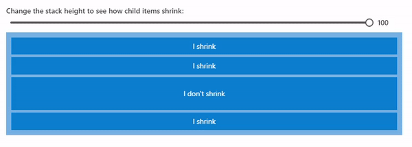 shrinking concept on a Flex component in UI Fabric.