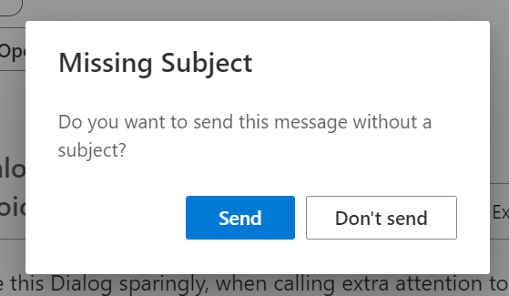basic concept on a Dialog component in UI Fabric.