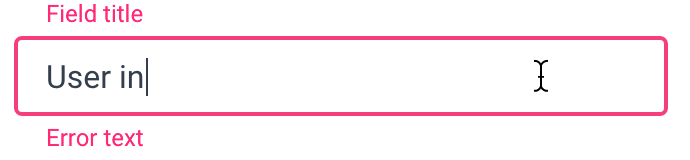 state concept on a InputText component in GoodBarber Design System.