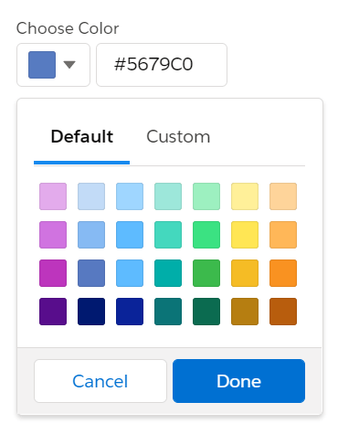 color picker concept on a Popup component in Lightning Design System.