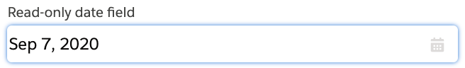 readonly concept on a Datepicker component in Lightning Design System.
