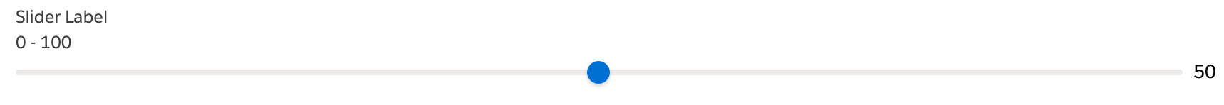 single concept on a Slider component in Lightning Design System.