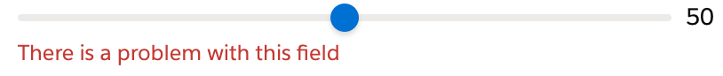 error concept on a Slider component in Lightning Design System.
