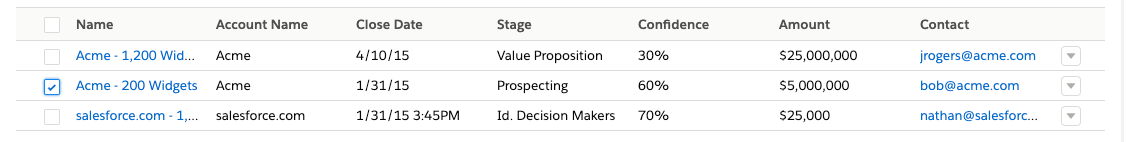 selected-rows concept on a Table component in Lightning Design System.