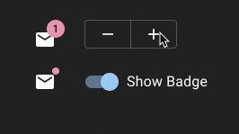 visibility concept on a Badge component in Material Components Web.