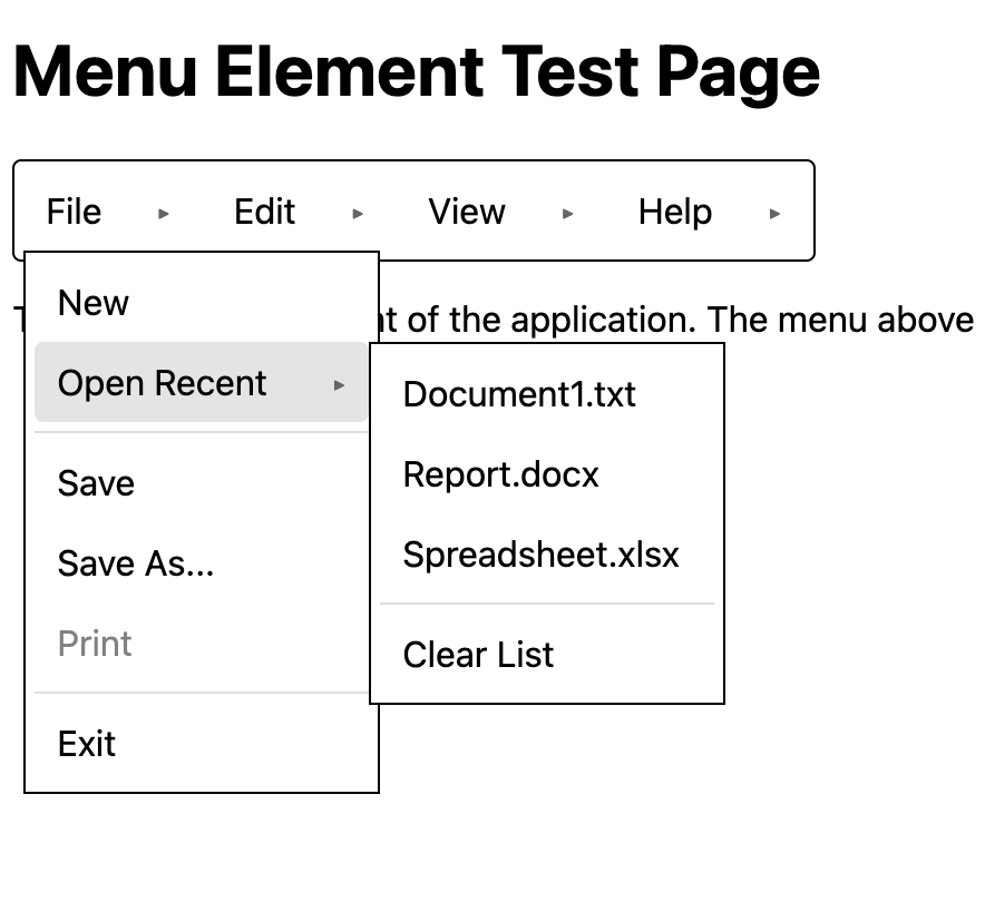 menu elements expanded showing commands