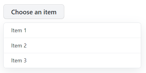 menu concept on a Popup component in Primer Design System.