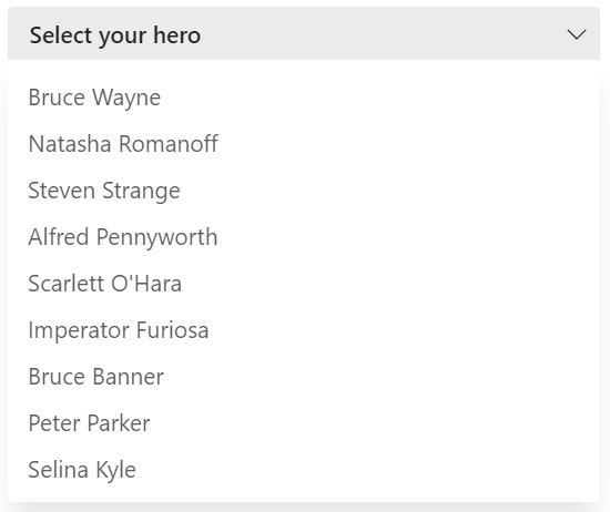 single concept on a Select component in Stardust UI.