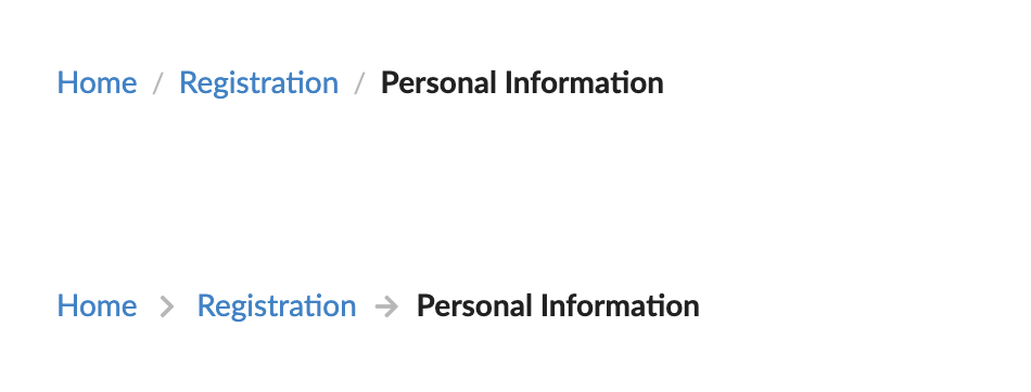 divider concept on a Breadcrumb component in Semantic UI.