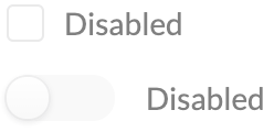 disabled concept on a Checkbox component in Semantic UI.